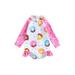 Peyakidsaa Toddler Baby Girls Rash Guard Swimwear Long Sleeve Donut Print Surfing Swimsuit One-Piece 0-5T