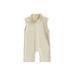 Musuos Baby Girls Rib Knit Zipper Sleeveless Romper Jumpsuit High Neck Tank Playsuit