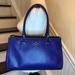 Kate Spade Bags | Kate Spade Cobalt Blue Leather Satchel Tote Shoulder Bag With Three Sections | Color: Blue/Silver | Size: Os