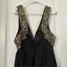 Urban Outfitters Dresses | Deep V Gold Embroidered Dress From Urban Outfitters | Color: Black/Gold | Size: S