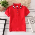 Polo d'Été en Coton Respirant à la Mode pour Garçon T-shirt de dehors pour Enfant de 2 à 14 ans