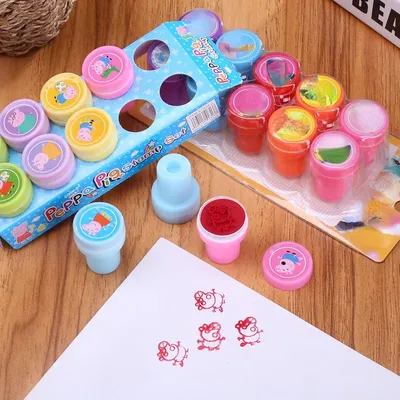 Ensemble de timbres-poste Piggy Peppa pour enfants jouets de dessin animé Anime gomme en plastique