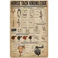 Horse Tack Knowledge Metal Signs Cowboy Guide Posters Farm Club Decor Home Decor Plaque 8x12