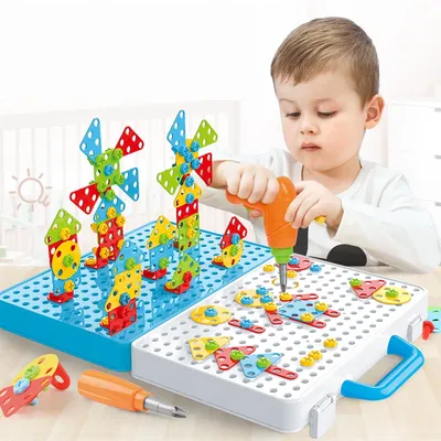 Jouets de puzzle 3D pour enfants vis écrou outil de jeu de simulation perceuse démontage