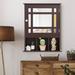 Lark Manor™ Alyxandrea Surface Mount Framed 1 of Doors Medicine Cabinet w/ 2 Adjustable Shelves Wood in Brown | 23.5 H x 19 W x 6.5 D in | Wayfair