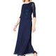 Alex Evenings Damen Long Mock Dress with Full Skirt (Petite and Regular Sizes) Kleid fr besondere Anlsse, Navy, 40(10P)