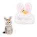 Pet Cat Hat Rabbit Hat Warm Bunny Hat Cat Costume Accessories Photo Props Kitten Headwear Adjustable Dress up Headdress