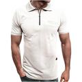 Hfyihgf Men s Zip Up Polo Shirts Slim Fit Casual Short Sleeve Stretch Muscle Golf Shirts Athletic Pocket Shirts(White 3XL)