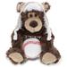 DolliBu Grizzly Bear with Clothes Stuffed Animal and Baseball Plush - Soft Plush Huggable Bear Adorable Playtime Plush Toy Cute Wildlife Gift Baseball Plush Animal Toy for Kids Adults - 9 Inch