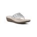 Wide Width Women's Cienna Sandals by Cliffs in White Fabric (Size 8 1/2 W)