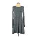 Old Navy Casual Dress - A-Line Crew Neck Long sleeves: Blue Dresses - Women's Size X-Small