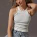 Anthropologie Tops | Anthropologie Smocked Halter Cropped Tank Top Thread Ivory Ruffle | Color: Blue/White | Size: S