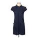 Zara Casual Dress - Shift High Neck Short sleeves: Blue Print Dresses - Women's Size X-Small