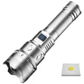 Lampe de poche Led Laser Super blanche 1000lm torche Rechargeable USB 26650 étanche Zoomable