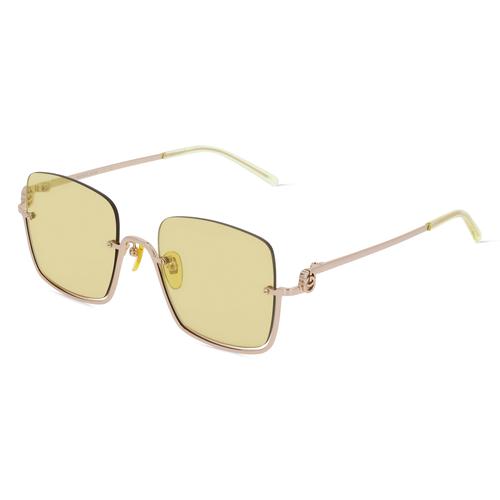 Gucci GG1279S Damen-Sonnenbrille Vollrand Eckig Metall-Gestell, gold