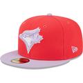 Men's New Era Red/Lavender Toronto Blue Jays Spring Color Two-Tone 59FIFTY Fitted Hat