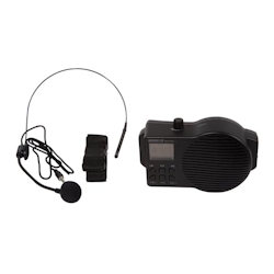 HQ Power Tragbarer Sprachverstärker mit Headset und Tragband mit USB-SD und FM-Radio, 5 W, Schwarz Image