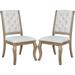 French Neoclassic 18th Century Design Button Tufted Dining Chairs (Set of 2)