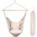 tradecheetllc Hanging Rope Hammock Chair Swing Seat with Cushions