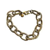 J. Crew Jewelry | J Crew Bracelet Pave Crystal Gold Tone Chain Link 7.5" | Color: Gold | Size: 7.5"