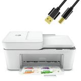 H-P All in One Printer Wireless Inkjet Photo Printer Print Scan Copy Fax and Mobile Printing with Auto Document Feeder Includes 6 Feet Printer Cable - White