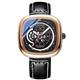 RORIOS Men's Watches Mechanical Automatic Watch Self-Winding Watches Leather Band Skeleton Lumious Wrist Watches for Men Rose Gold