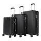 XXR Carry-on Suitcase Lightweight Trolley Luggage Case ABS Hard Shell Spinner with Double TSA Locks Anti-Theft Zipper. 40, 65, 95 Liter & 20, 24, 28 Inch. (Pack of 3, Black (ABS 03))