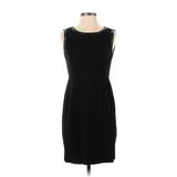Talbots Casual Dress - Sheath Crew Neck Sleeveless: Black Solid Dresses - Women's Size 2 Petite
