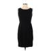 Talbots Casual Dress - Sheath Crew Neck Sleeveless: Black Print Dresses - Women's Size 2 Petite