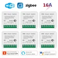 16A Wifi/Zigbee Tuya MINI Smart Switch 2 Voies Contrôle Minuterie Intelligente Domotique Capteur