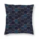 Housse de coussin à motifs hexagonaux motif géométrique abstrait marbre bleu foncé et or