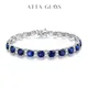 ATTAGEMS-Bracelet Spinelle Bleu Créé pour Femme Bijoux en Argent 925 Bracelets Tennis 1.0CT