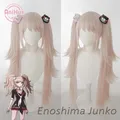 Perruque synthétique Danganronpa pour Cosplay postiche rose résistante à la chaleur avec épingle à