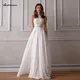 Robe de mariée en mousseline de soie dentelle Simple longue pour réception de Mariage Boda