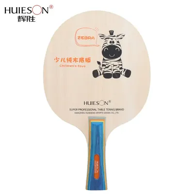 HuIESON – lame de Tennis de Table en bois massif 5 plis dessin animé zèbre Tennis de Table pour