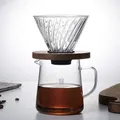 Pot de partage de café en verre Transparent théière avec couvercle cafetière ménagère en verre