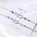 Bracelet coeur romantique en cristal pour femme argent regardé 925 luxe fête de mariage créateur