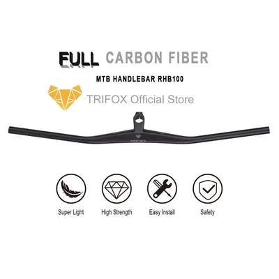 TRIFOX – guidon de vtt intégré en Fiber de carbone T1000 3K mat rhb100 tige de 40mm/50mm/60mm/70m