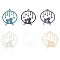 Iron Alloy Filigree Stamping Charms Multicolor Star Cat Hollow Metal Pendants DIY Earrings Women