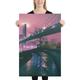 Wall Art Canvas Printed Pink Street Art City Skyline, High Quality Printed Canvas for Livingroom, Canvas Print for Bedroom, Canvas for Gift,