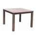 Courtyard Casual Bermuda 39" Square Teak Dining Table FSC teak in Rustic Taupe finish With Umbrella Holes K/D