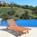 Outdoor Patio Wood Chaise Lounge Chair Waterproof Adjustable