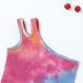 nsendm Toddler Kids Girls Dance Tank Top One Shoulder Racerback Tie Dye Crop Tank Top Girls Long Sleeve Shirts Size 10-12 Shirt Red 3-4 Years