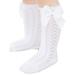 AMILIEe 1 Pair Kids Baby Girls Cotton Lace Stockings Toddlers Warm Bowknot Long Tube Socks 0-3 Years