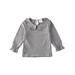 AMILIEe 1-7Y Kids Baby Girls Casual Lovely T-shirt Tops Cotton Long Sleeve Ruffle Blouse Blouse Pullovers