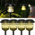 4Pcs Solar Pathway Light Outdoor Solar Garden Light IP44 Waterproof LED Pathway Light Plastic Bright Solar-Powered Landscape Warm Light for Landscape Patio Lawn Yard Garden Decor