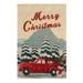 Yardwe Christmas Garden Flag Decorative Merry Christmas Double-sided Banner with Red Truck Christmas Tree Pattern Garden Yard Lawn Outdoor Decoration 30 x 45 cm