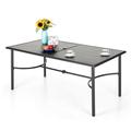 Sophia & William Metal 6 Seat Outdoor Patio Dining Table Black