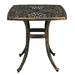 iTopRoad 21.3inch Square Garden Cast Aluminum Table Outdoor Bistro Table Aluminum Side Table Bronze