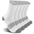 DEARMY Athletic Hiking Socks for Women and Men with Cushion Moisture Wicking Cotton Running Crew Socks (5Pairs) (Small 5 X White)